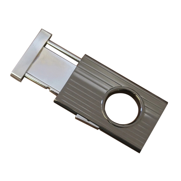 Gun Metal & Chrome Push Button Lock Blade Cutter
