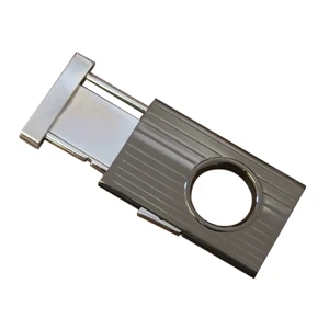 Gun Metal & Chrome Push Button Lock Blade Cutter
