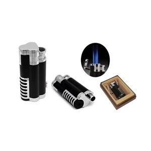 Triple Torch Lighter with Cigar Punch Cutter