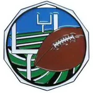 2" Football Decagon Colored Medallion