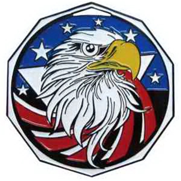 2" Eagle Decagon Colored Medallion - Image 1