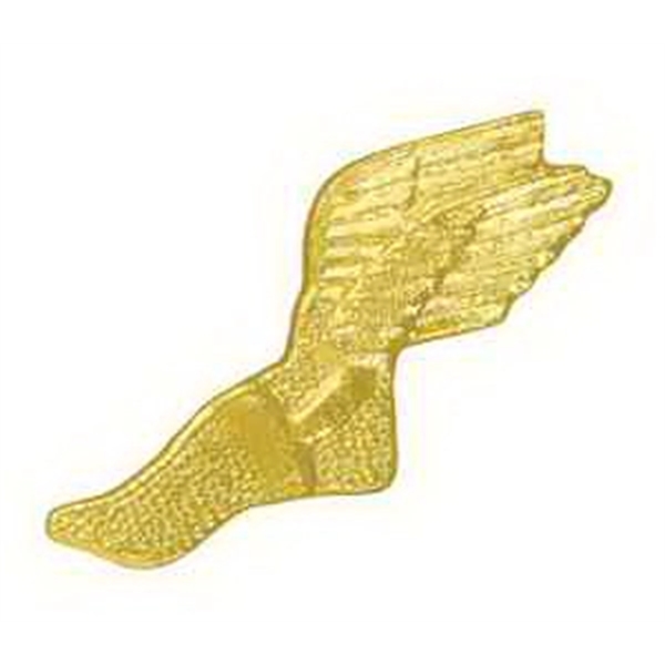 Winged Track Foot Chenille Lapel Pin - Image 1