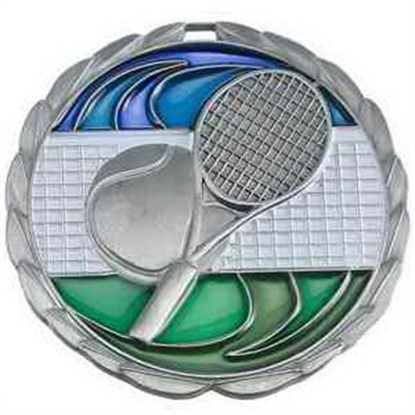 2 1/2" Tennis Color Epoxy Medallion - Image 1