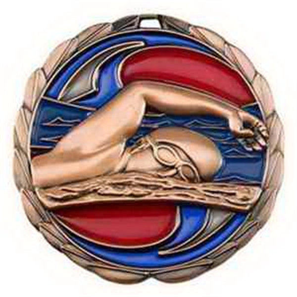 2 1/2" Swimming Color Epoxy Medallion - Image 1