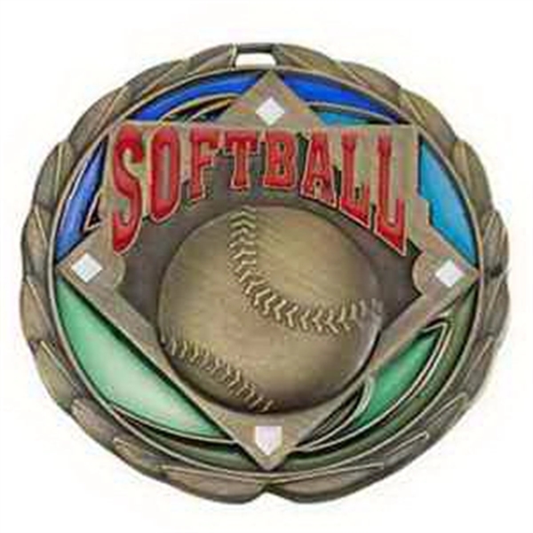 2 1/2" Softball Color Epoxy Medallion - Image 2