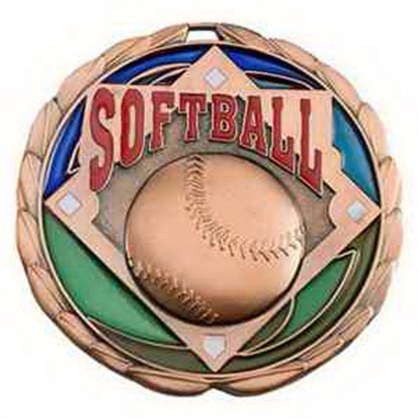2 1/2" Softball Color Epoxy Medallion - Image 3