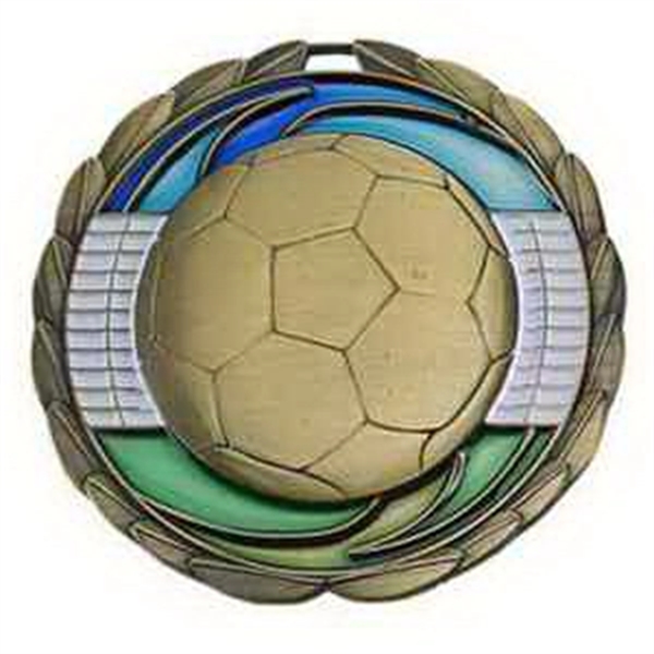 2 1/2" Soccer Color Epoxy Medallion - Image 1