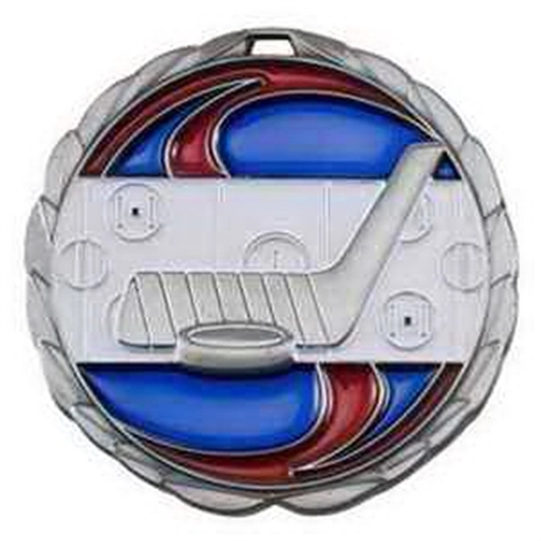 2 1/2" Hockey Color Epoxy Medallion - Image 1