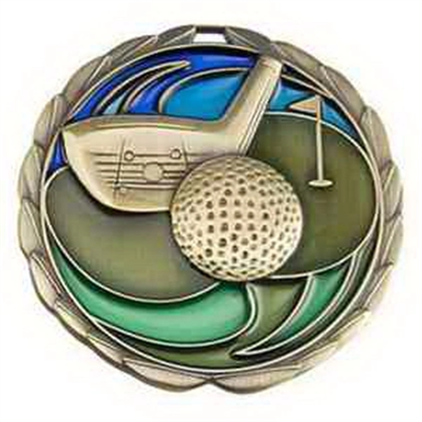 2 1/2" Golf Color Epoxy Medallion - Image 2
