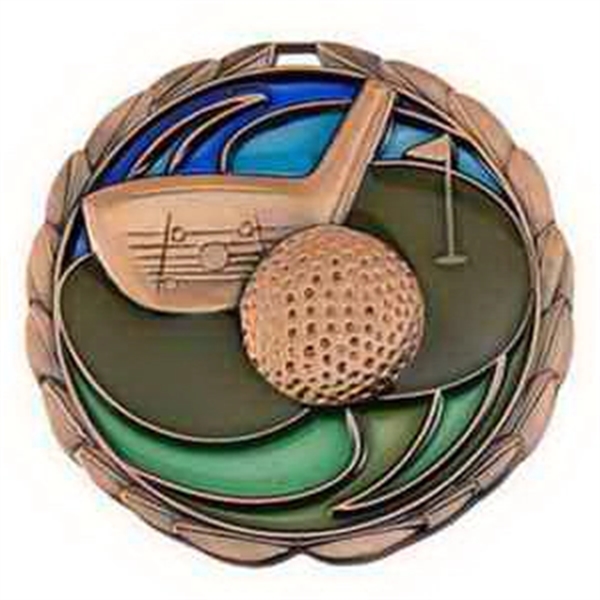 2 1/2" Golf Color Epoxy Medallion - Image 3