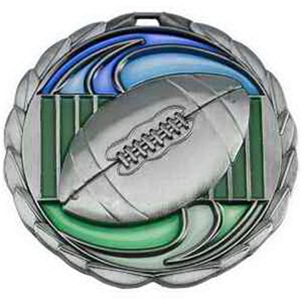 2 1/2" Football Color Epoxy Medallion - Image 1