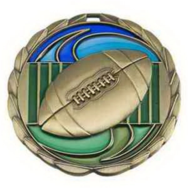 2 1/2" Football Color Epoxy Medallion - Image 2