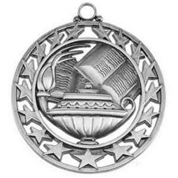 2 1/2" Book & Lamp Star Medallion - Image 2