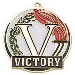 2" Bright Gold Victory High Tech Medallion