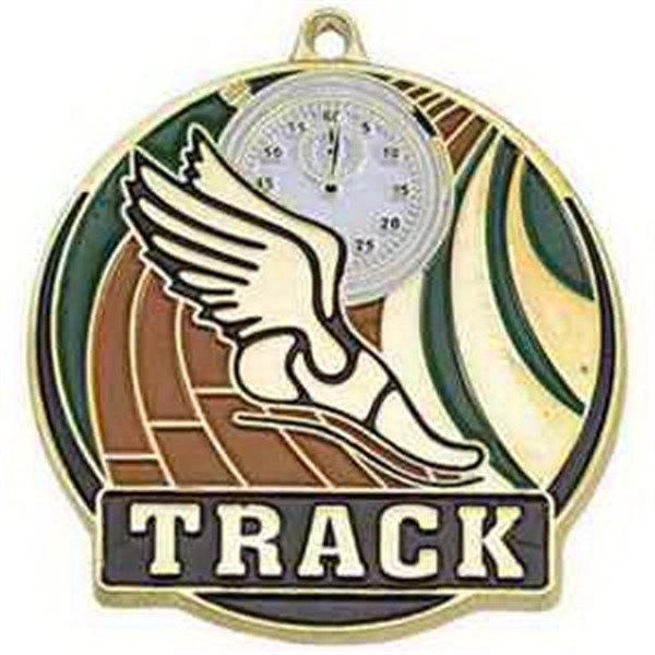 2" Bright Gold Track High Tech Medallion