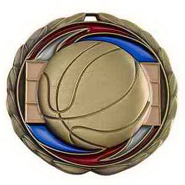 2 1/2" Basketball Color Epoxy Medallion - Image 3