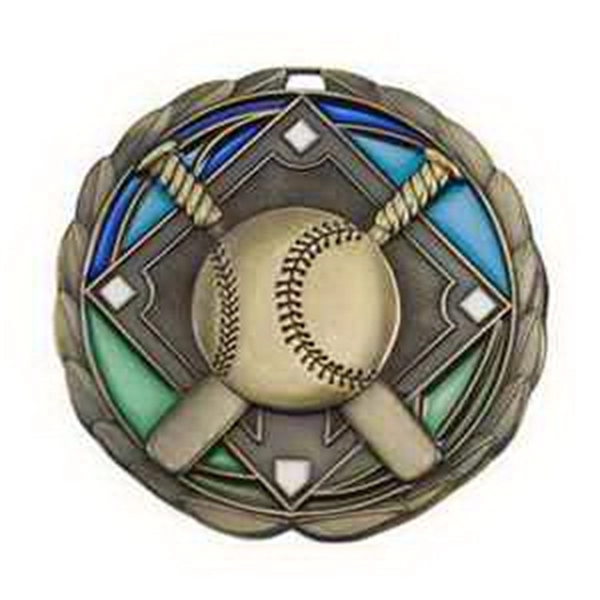 2 1/2" Baseball Color Epoxy Medallion - Image 2