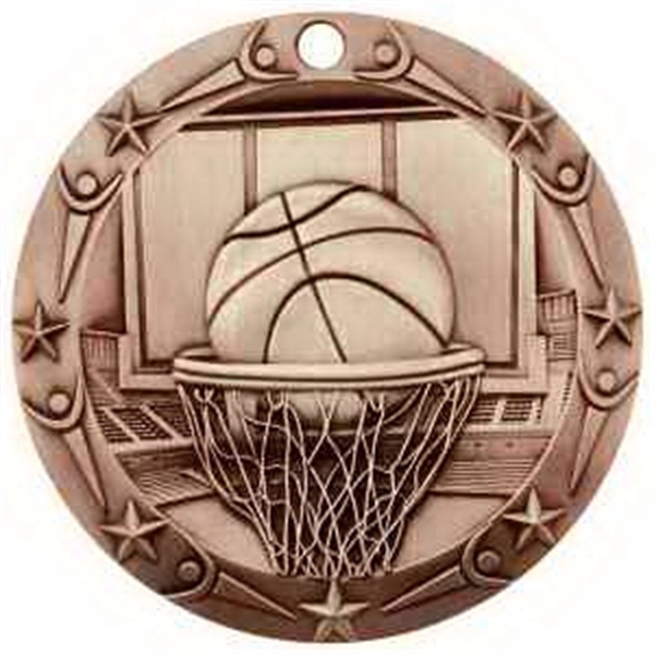 3'' World Class Basketball Medallion - Image 2