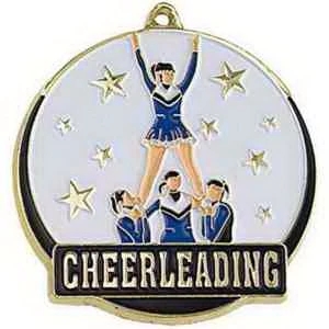 2" Bright Gold Cheerleader High Tech Medallion