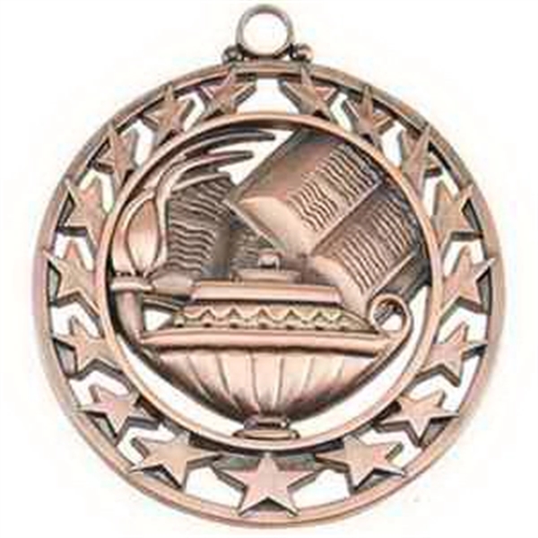 2 1/2" Book & Lamp Star Medallion - Image 3