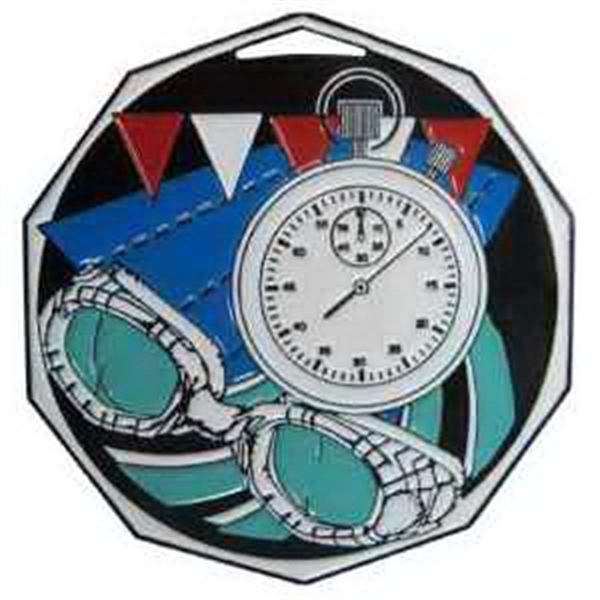 2" Swimming Decagon Color Medallion - Image 1