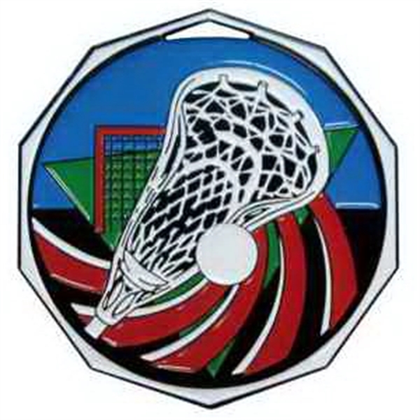 2" Lacrosse Decagon Color Medallion - Image 1