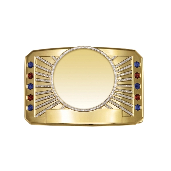 Express Vibraprint™ Glitter Belt Buckle Medallion - Image 3