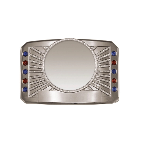 Express Vibraprint™ Glitter Belt Buckle Medallion - Image 4