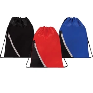 Zipper Pocket Drawstring Backpack