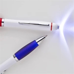 Plastic Twist Action Ballpoint Pen with LED Light
