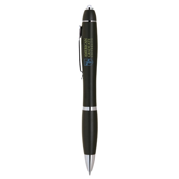 Plastic Twist Action Ballpoint Pen with LED Light - Image 2
