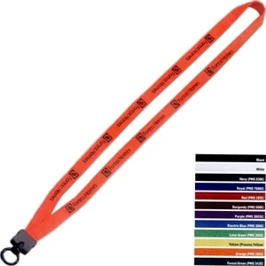 1/2" Knitted Cotton Lanyard with Plastic Clamshell & O-Ring