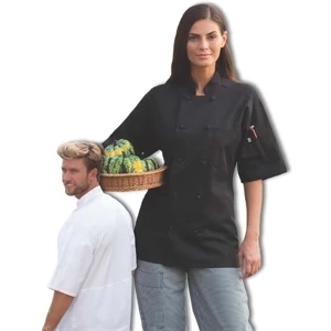 Short Sleeve, Moisture Control Chef Coat - Black