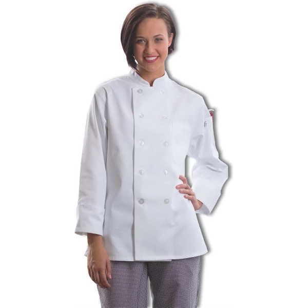 Women's Twill  Chef Coat - White - S-XL