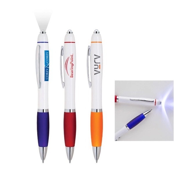 Twist Action Plastic Pen with LED Light - Image 1