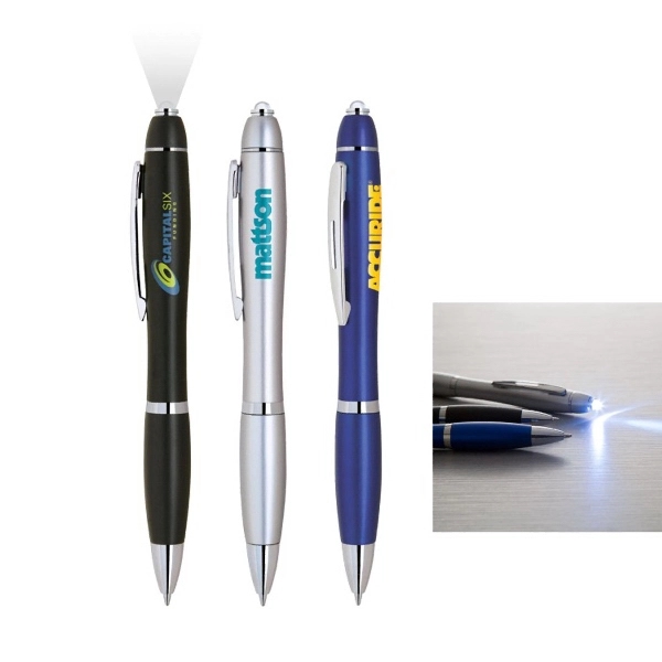 Twist Action Plastic Pen with LED Light - Image 1