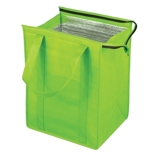 Super Cooler - Large Insulated Cooler Zipper Tote Bag - Image 3