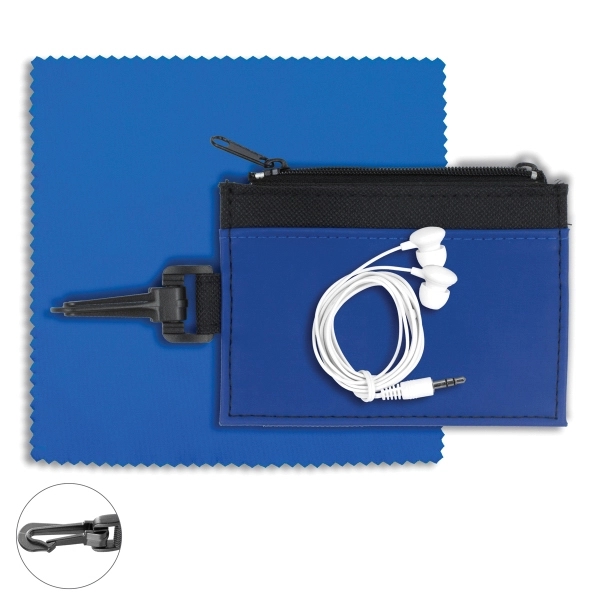 Mobile Tech Earbud Kit with Microfiber in Travel ID Wallet - Image 7