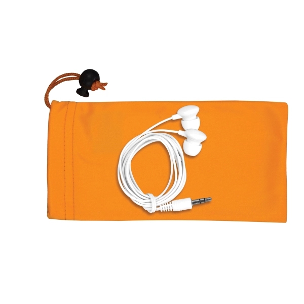 Tuneboom Mobile Tech Earbud Kit in Microfiber Cinch Pouch - Image 5