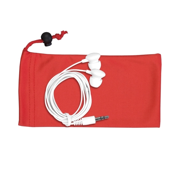 Tuneboom Mobile Tech Earbud Kit in Microfiber Cinch Pouch - Image 7