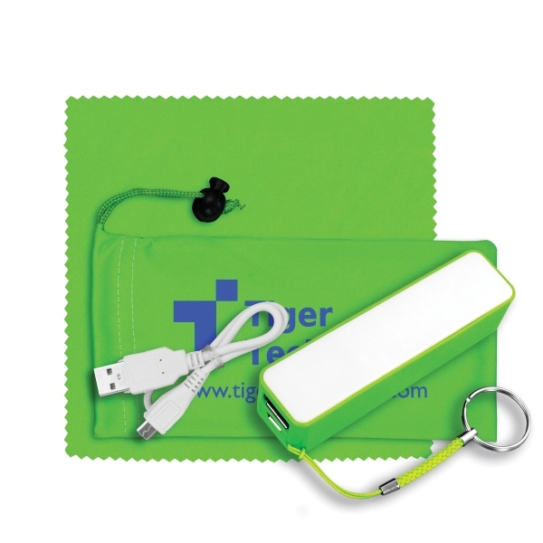TechBank Mobile Power Bank Accessory Kit in Microfiber Pouch - Image 3