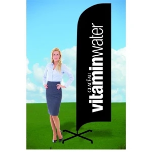 8ft Advertising Flag with X Stand-single
