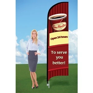 8ft Banner Flag with Ground Stake-single