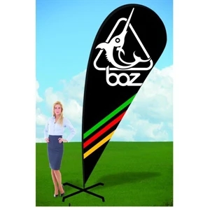 12ft Tear Drop Flag with X Stand-single