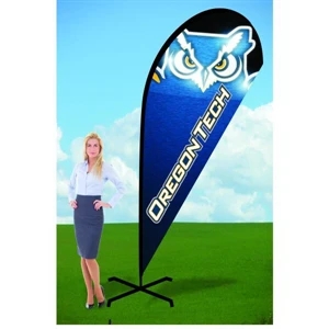 9ft Teardrop Flag with X Stand-single