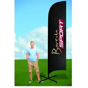 12ft Advertising Flag with X Stand-single