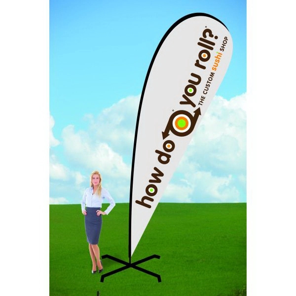 14ft Teardrop Flag with X Stand-Double
