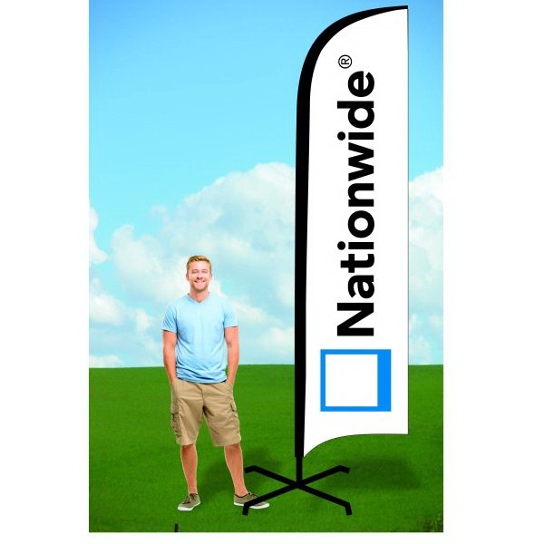 Double-Sided Advertising Flag w/X Stand - Dye Sublimated