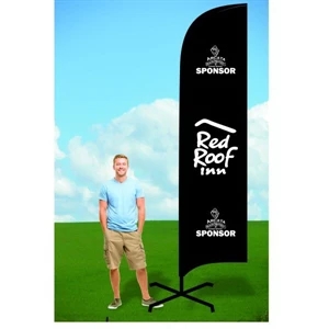 Double-Sided 11' Banner Flag w/ X Stand - Dye Sublimated