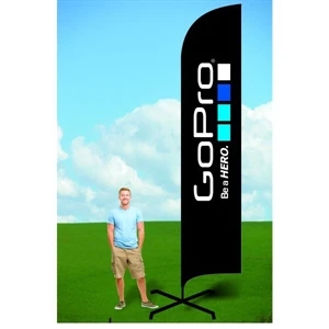 Double-Sided 15' Custom Flag w/ X Stand - Dye Sublimated